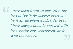 testimonial for grant chanter equine dentist