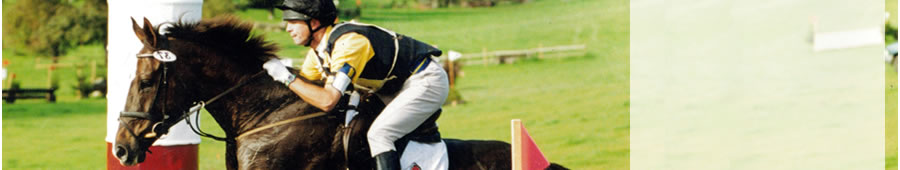 photo of horse jumping a cross country fence