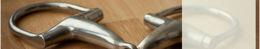 large picture of a snaffle bit on a table